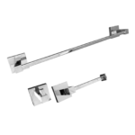 Kit 1 Papeleira 1 Cabide 1 Toalheiro 45cm Quadrado Trendmetais - Imagem 2