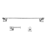 Kit 1 Papeleira 1 Cabide 1 Toalheiro 60cm Quadrado Trendmetais