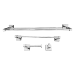 Kit 1 Papeleira 1 Cabide 1 Toalheiro Duplo 60 1 Toalheiro 45cm Quadrado Trendmetais