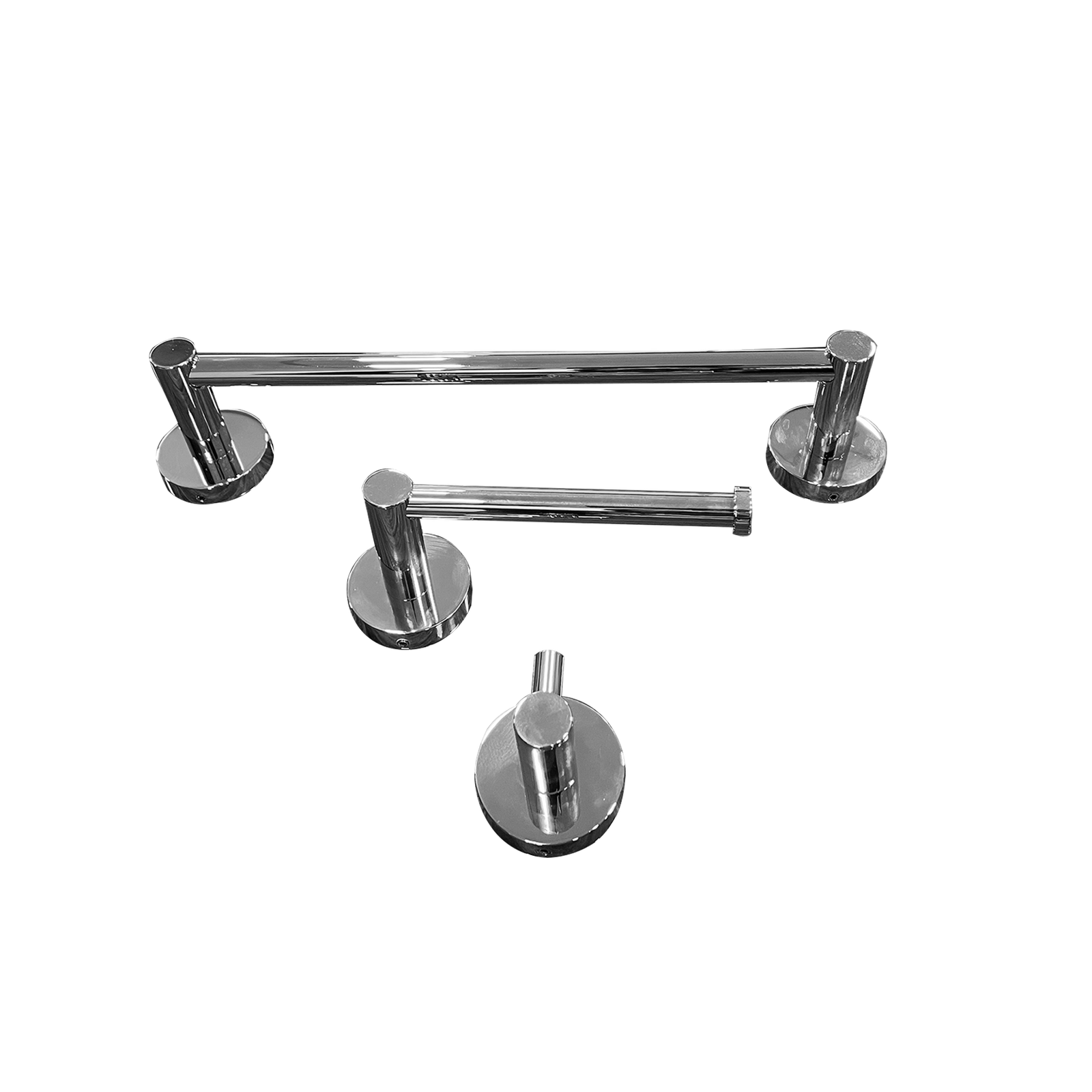 2169647.png Kit 1 Papeleira 1 Cabide 1 Toalheiro 30cm Redondo Trendmetais - Imagem 1