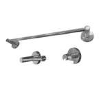 Kit 1 Papeleira 1 Cabide 1 Toalheiro 45cm Redondo Trendmetais - Imagem 2
