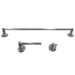 Kit 1 Papeleira 1 Cabide 1 Toalheiro 60cm Redondo Trendmetais