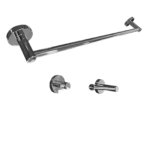 Kit 1 Papeleira 1 Cabide 1 Toalheiro 60cm Redondo Trendmetais - Imagem 2