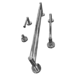 Kit 1 Papeleira 1 Cabide 1 Toalheiro Duplo 60cm 1 Toalheiro 30cm Redondo Trendmetais - Imagem 3