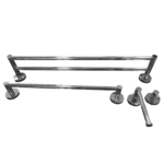 Kit 1 Papeleira 1 Cabide 1 Toalheiro Duplo 60cm 1 Toalheiro 45cm - Imagem 3