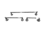 Kit 1 Papeleira 1 Cabide 1 Toalheiro 45cm 1 Toalheiro 30cm Redondo Trendmetais - Imagem 2