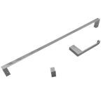 Kit 1 Papeleira 1 Cabide 1 Toalheiro 45cm Slim Trendmetais - Imagem 2