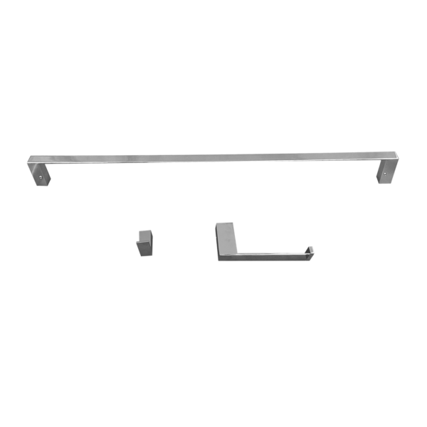 Kit 1 Papeleira 1 Cabide 1 Toalheiro 60cm Slim Trendmetais