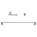 Kit 1 Papeleira 1 Cabide 1 Toalheiro 60cm Slim Trendmetais - Imagem 2