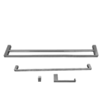 Kit 1 Papeleira 1 Cabide 1 Toalheiro Duplo 60cm 1 Toalheiro 45cm Slim Trendmetais