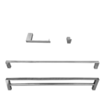 Kit 1 Papeleira 1 Cabide 1 Toalheiro Duplo 60cm 1 Toalheiro 60cm Slim Trendmetais - Imagem 2