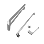 Kit 1 Papeleira 1 Cabide 1 Toalheiro Duplo 60cm 1 Toalheiro 60cm Slim Trendmetais - Imagem 3