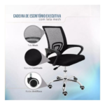 Cadeira Office Giratória Escritório Rodízio Comfort Kazalinda - Imagem 6