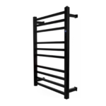 Toalheiro Térmico Quadrado Preto Inox Kazalinda | Timer e Temp. Touch | Bivolt