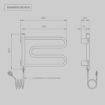 Toalheiro Térmico Articulado Compacto Branco ou Preto Seccare - Imagem 2