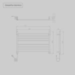 Aquecedor de Toalhas Térmico Inox Concetto Seccare - Imagem 4
