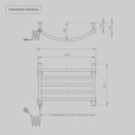 Toalheiro Térmico Decorato Curvo Inox Polido Seccare - Imagem 2