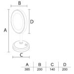 Espelho de Base com Aumento em 5x com Luz de Led E6590 Italy Line - Imagem 4