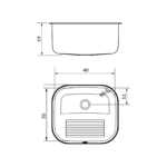Tanque Encaixe Tramontina Hera Compact 19 Inox Escovado 40x35 - Imagem 3