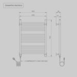 Aquecedor de Toalhas Térmico Esatto Branco ou Preto Seccare - Imagem 2