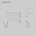 Toalheiro Térmico Raffinato Branco ou Preto Fosco Seccare - Imagem 2