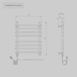 Toalheiro Térmico Sottile Inox Polido Seccare - Imagem 2