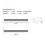Puxador Citizen 45° P Níquel Escovado Zen Design - Imagem 4