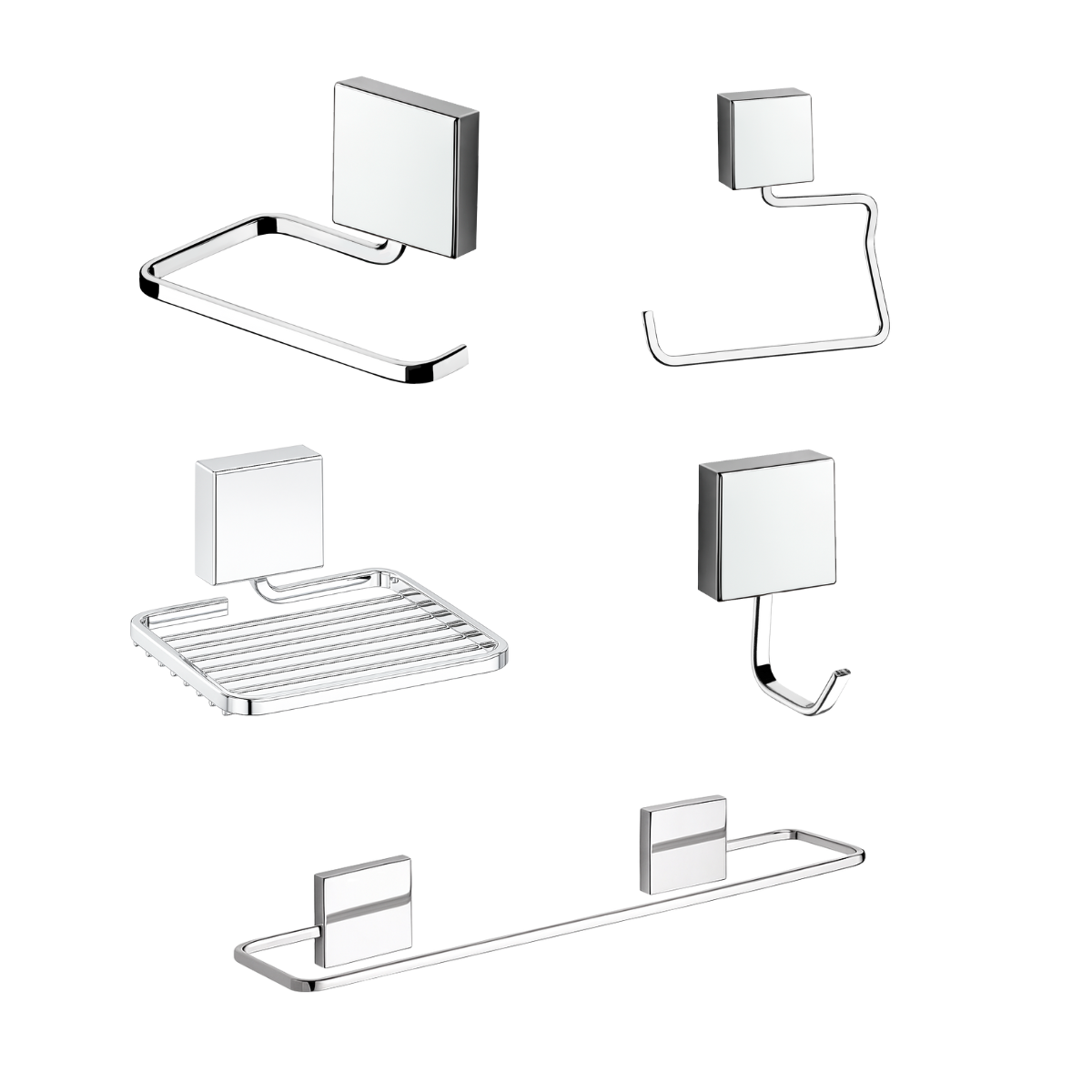 6462322-1.png Kit Organizador de Banheiro Adesivo Fixare Cromado 10070E - Imagem 1