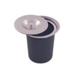 Lixeira De Embutir Com Balde Plástico e Tampa em Aço Escovado – 5 Litros