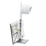 Papeleira de Chão Inox com Revisteiro Quadrado