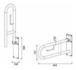 Barra Apoio Banheiro Inox Articulada com Porta Papel 60cm - Imagem 3