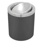 Lixeira Basculante Preta com Tampa em Inox Polido 5 Litros - Tramontina