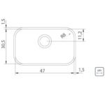 Cuba de embutir Tramontina Lavínia 47x30 BL Inox Acetinado 94022102 - Imagem 3