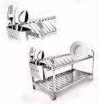 Escorredor de 16 Pratos Louças em Inox + Porta Talher Inox - Imagem 2