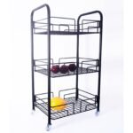 Fruteira 3 Andares Piso Chão Aramada Preto Black Jomer 2434 - Imagem 2