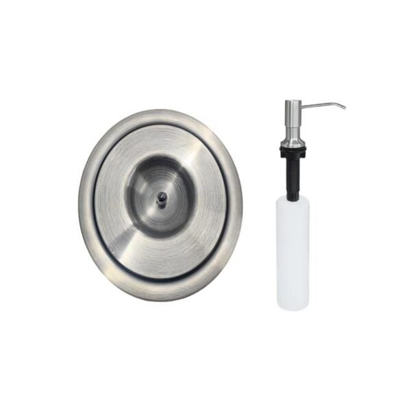 Kit Lixeira Embutir 5L Tampa Escovada + Dosador Detergente