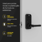 Fechadura Digital Yale YDL 120 - Senha e Chave para Porta - Preta - Imagem 2