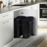 Lixeira Deslizante Dupla Slim 15l Preta 2717 - Imagem 2