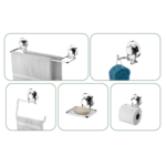 Kit Banheiro Faciliti Com Ventosa Cromado 10050 - Imagem 8