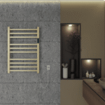 Toalheiro Termico Quadrado Dourado Escovado Timer Direito - Imagem 6