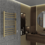 Toalheiro Termico Quadrado Dourado Escovado Timer Direito - Imagem 7