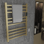 Toalheiro Termico Quadrado Dourado Escovado Timer Direito - Imagem 8