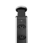 Torre Multiplug Retrátil com 3 Tomadas em Inox Escovado KZI - Imagem 2