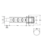 Close das tomadas e acabamento inox escovado da torre Multiplug retrátil KZI projeto