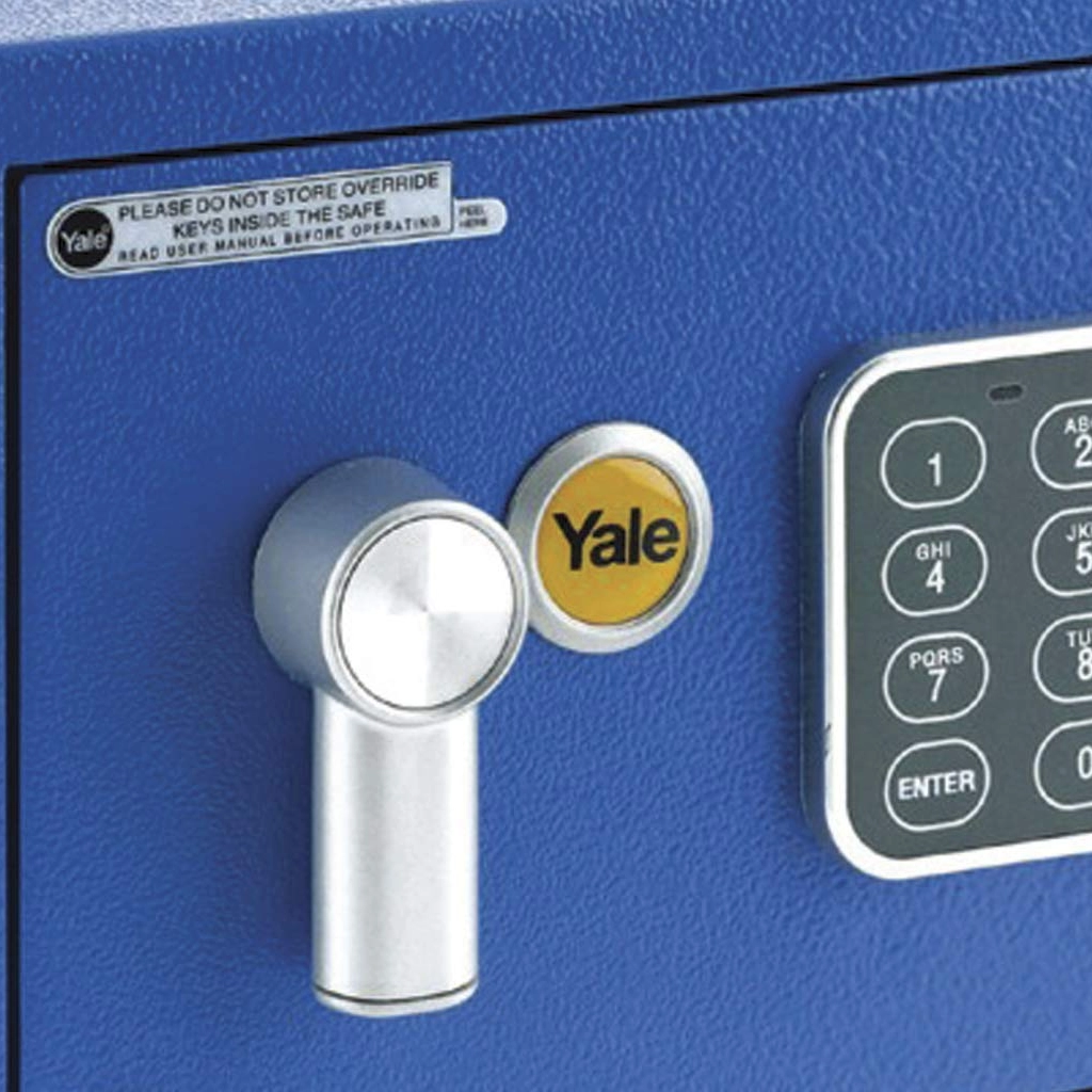 Cofre digital Yale azul compacto Value Mini Blue frente