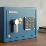Cofre digital Yale azul compacto Value Mini Blue frente