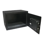 Cofre digital Value Home Yale em fundo branco vista lateral totalmente aberto