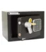 Cofre digital pequeno Yale Value Mini preto em fundo branco
