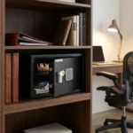 Cofre digital residencial Value Home Yale em home office moderno
