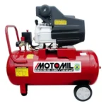Compressor MAM-10-50LBR Bivolt Motomil vermelho e preto em fundo branco